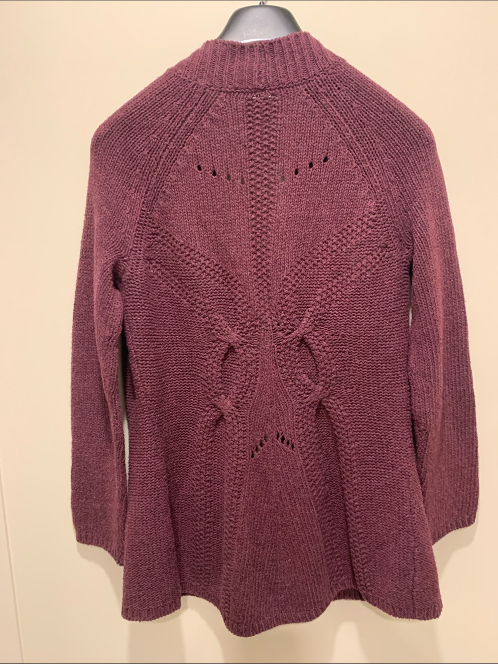 Size L Plum/Burgundy Cotton Rich Cardigan